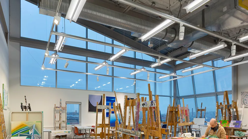 classroom with new lights