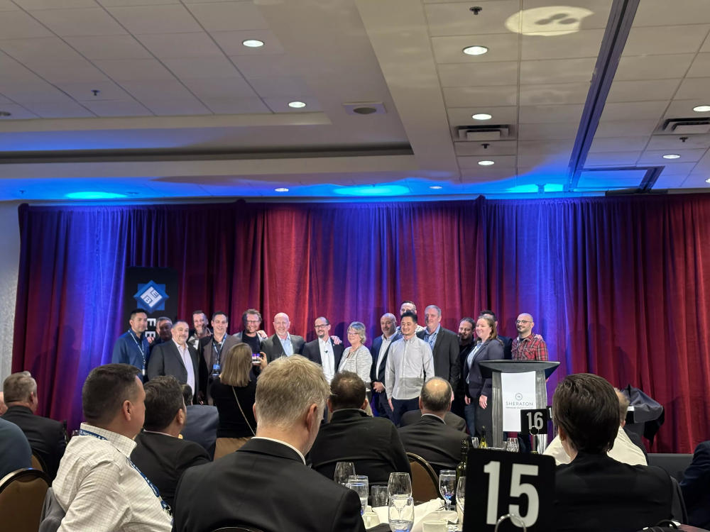 award winners on stage