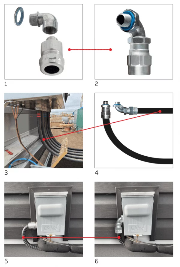 picture showing the different features of the star teck 90 degree fitting
