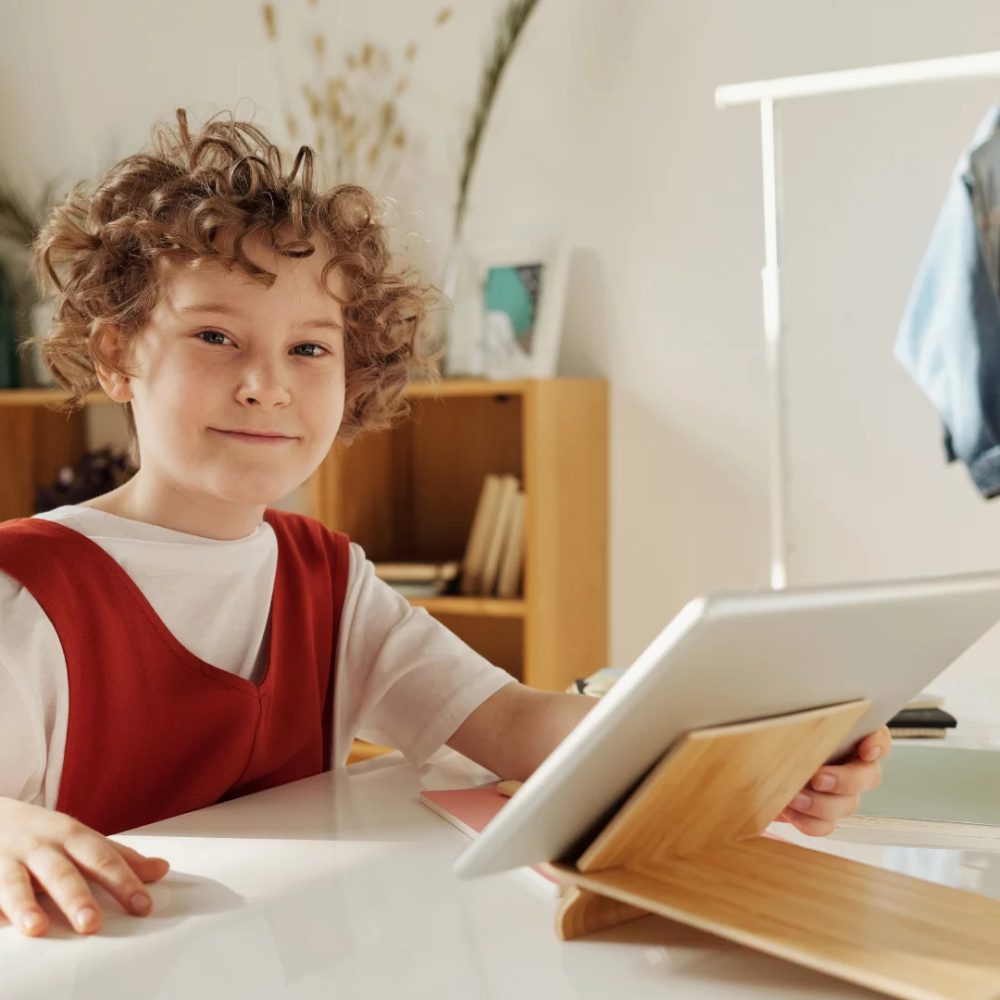 kid on an ipad