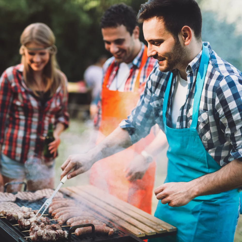 people bbqing